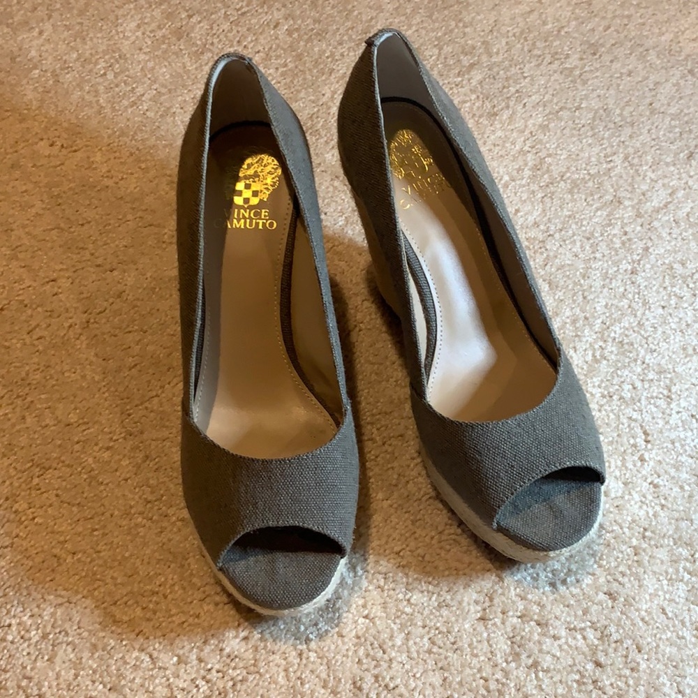 Olive colored Vince Camuto wedges